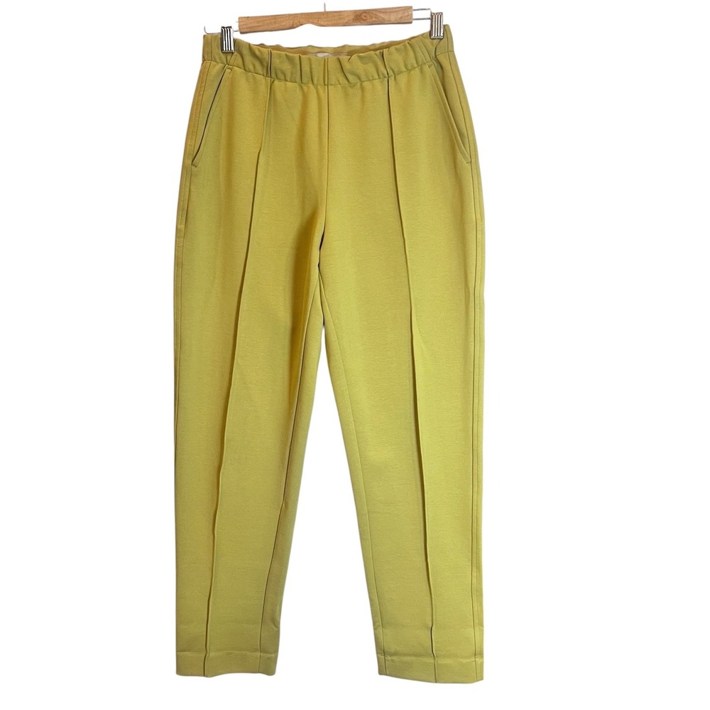 Everlane The Dream Pant Mustard Yellow Pintuck Tapered Elastic Waist Womens S - Picture 2 of 6